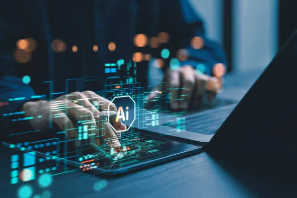 Conceptual image of AI bot development